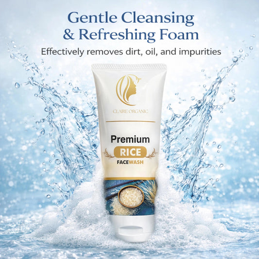 Premium Rice Facewash – Best Rice Face Wash in Pakistan for Glowing Skin(120ml) - Claire Organic