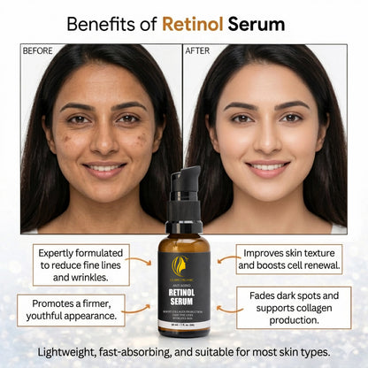 Claire Organic Retinol serum Before and after use image 