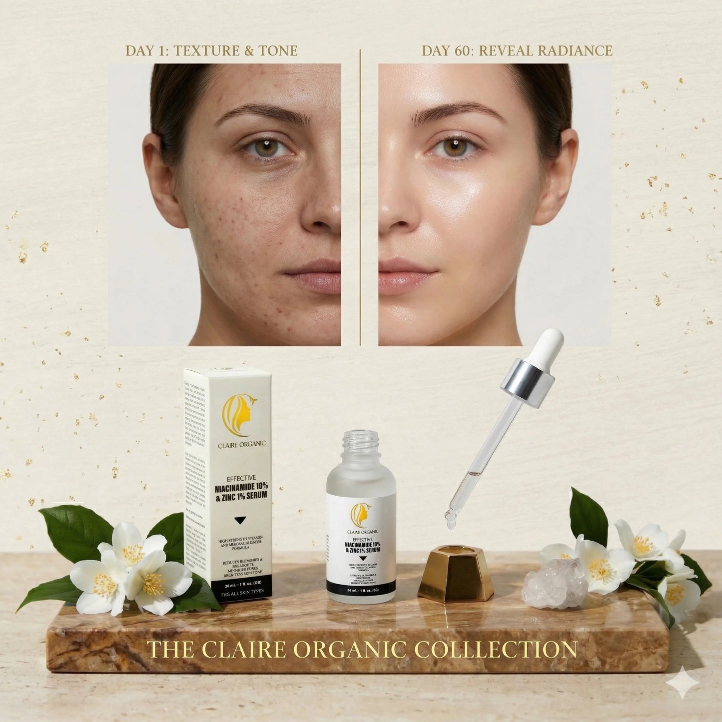 Claire Organic 10% Niacinamide + 1% Zinc Serum - Claire Organic