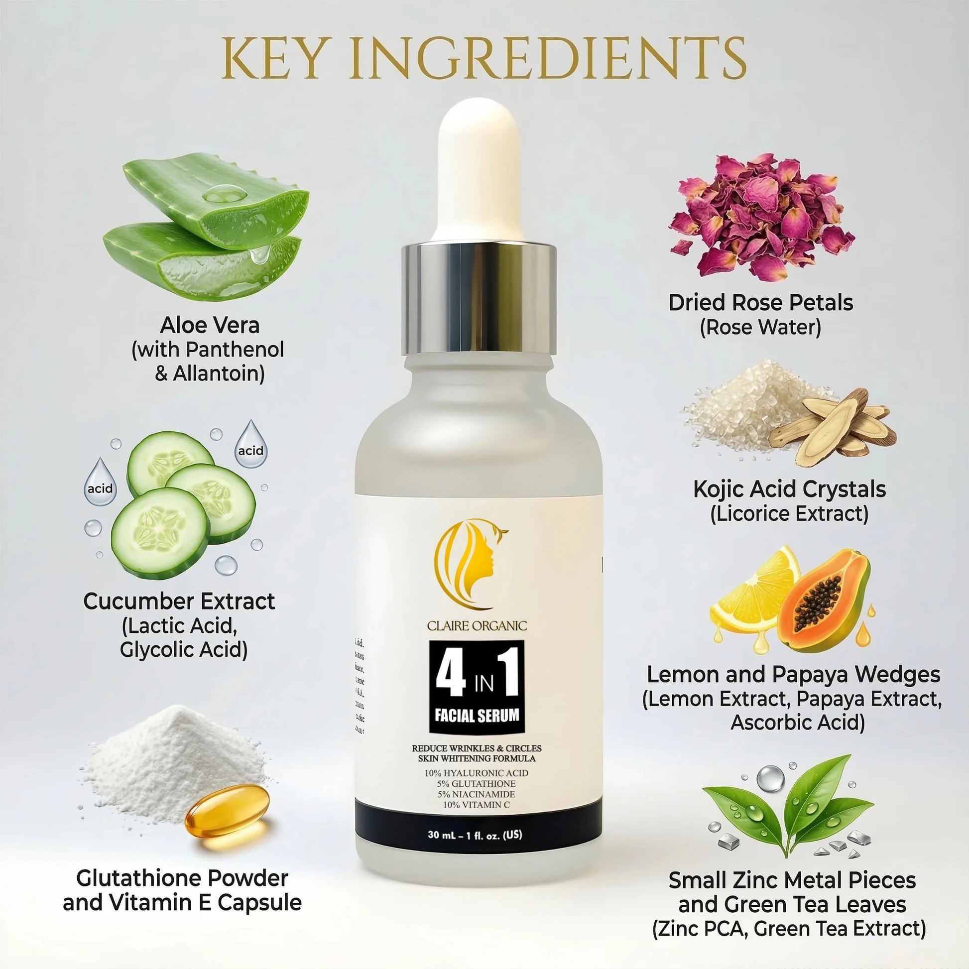 Claire Organic 4 - in - 1 facial Serum - Claire Organic