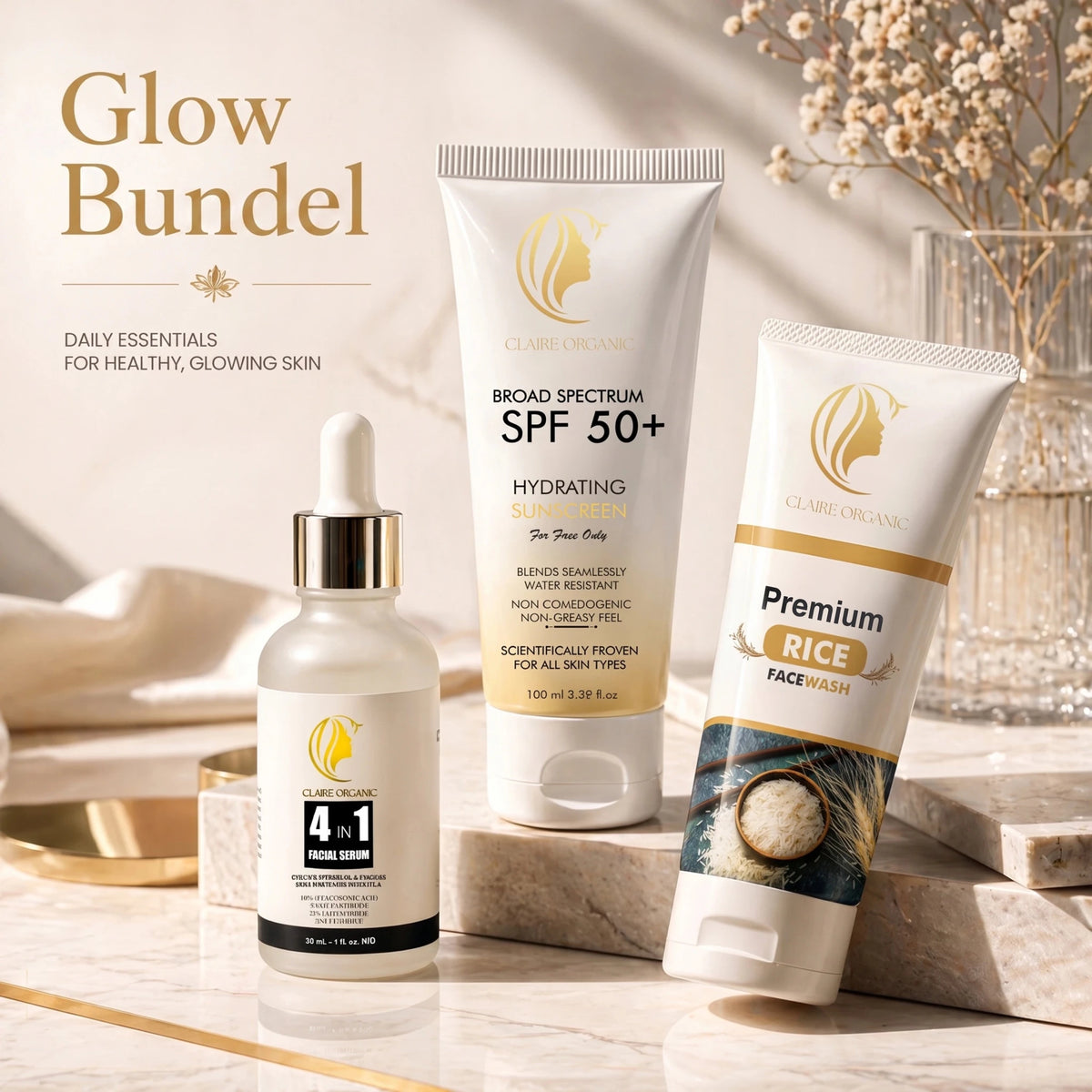 Daily Glow Bundle: Best Daily Glow Bundle in Pakistan for Radiant Skin - Claire Organic