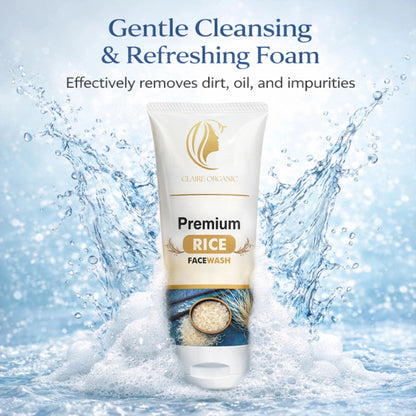 Premium Rice Facewash – Best Rice Face Wash in Pakistan for Glowing Skin(120ml) - Claire Organic